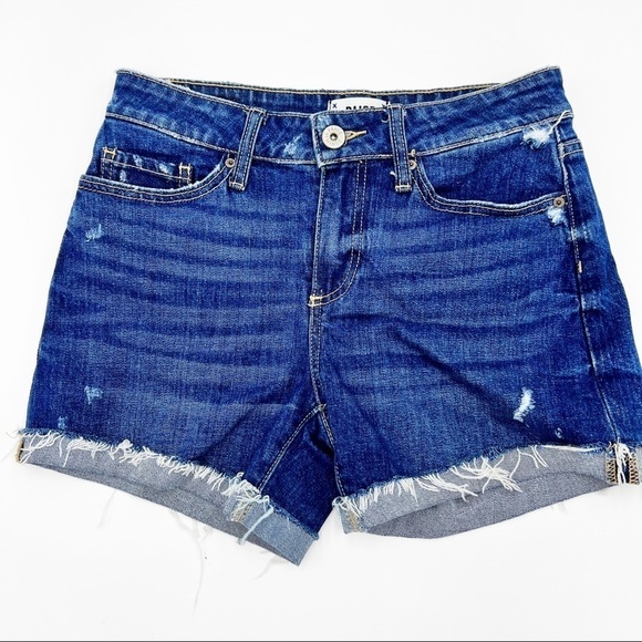 Paige Parker Relaxed Distressed Boyfriend Denim Jean Shorts - Picture 1 of 4